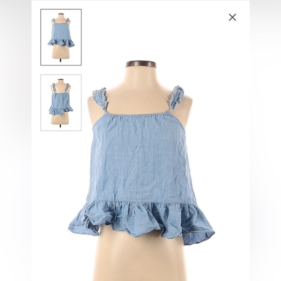 Madewell Tank Top Tiered 100% Chambray Size 8 - Picture 2 of 2